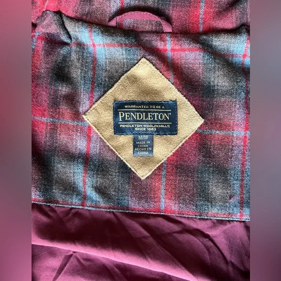 Pendleton Fuzzy Full Zip Jacket, Size M, Color: Maroon - Picture 5 of 5